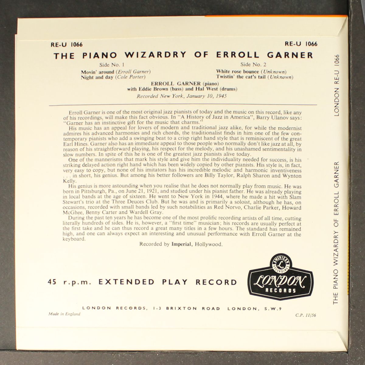the piano wizardry of by ERROLL GARNER