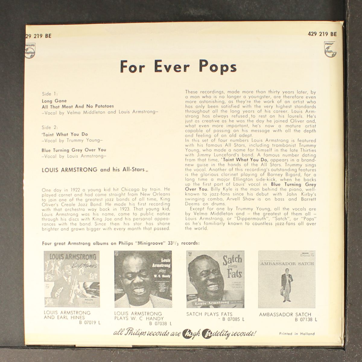 for ever pops by LOUIS ARMSTRONG