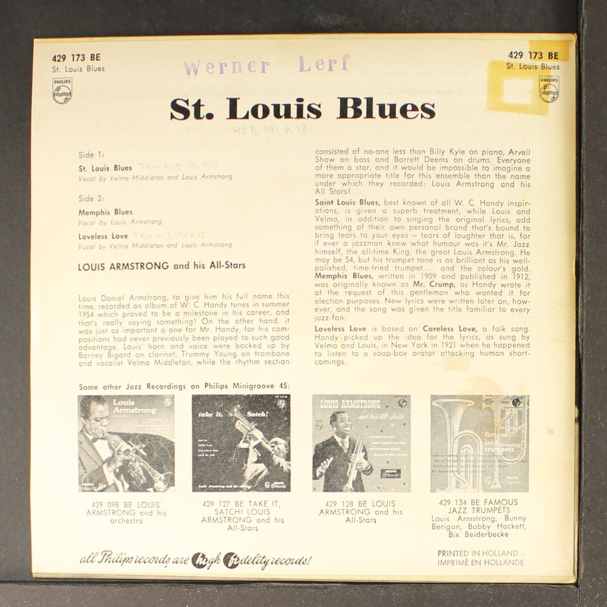 st. louis blues by LOUIS ARMSTRONG