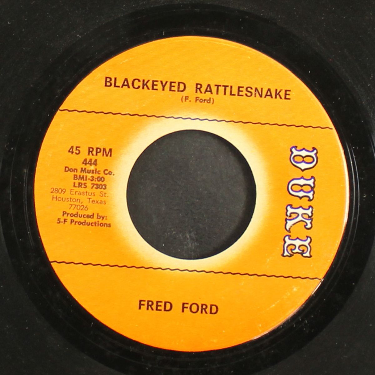 blackeyed rattlesnake / last chance by FRED FORD