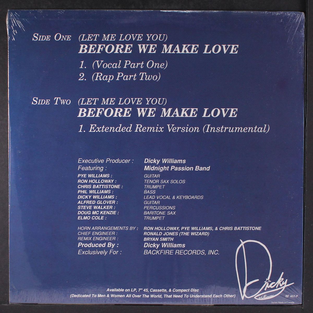 before we make love by DICKY WILLIAMS