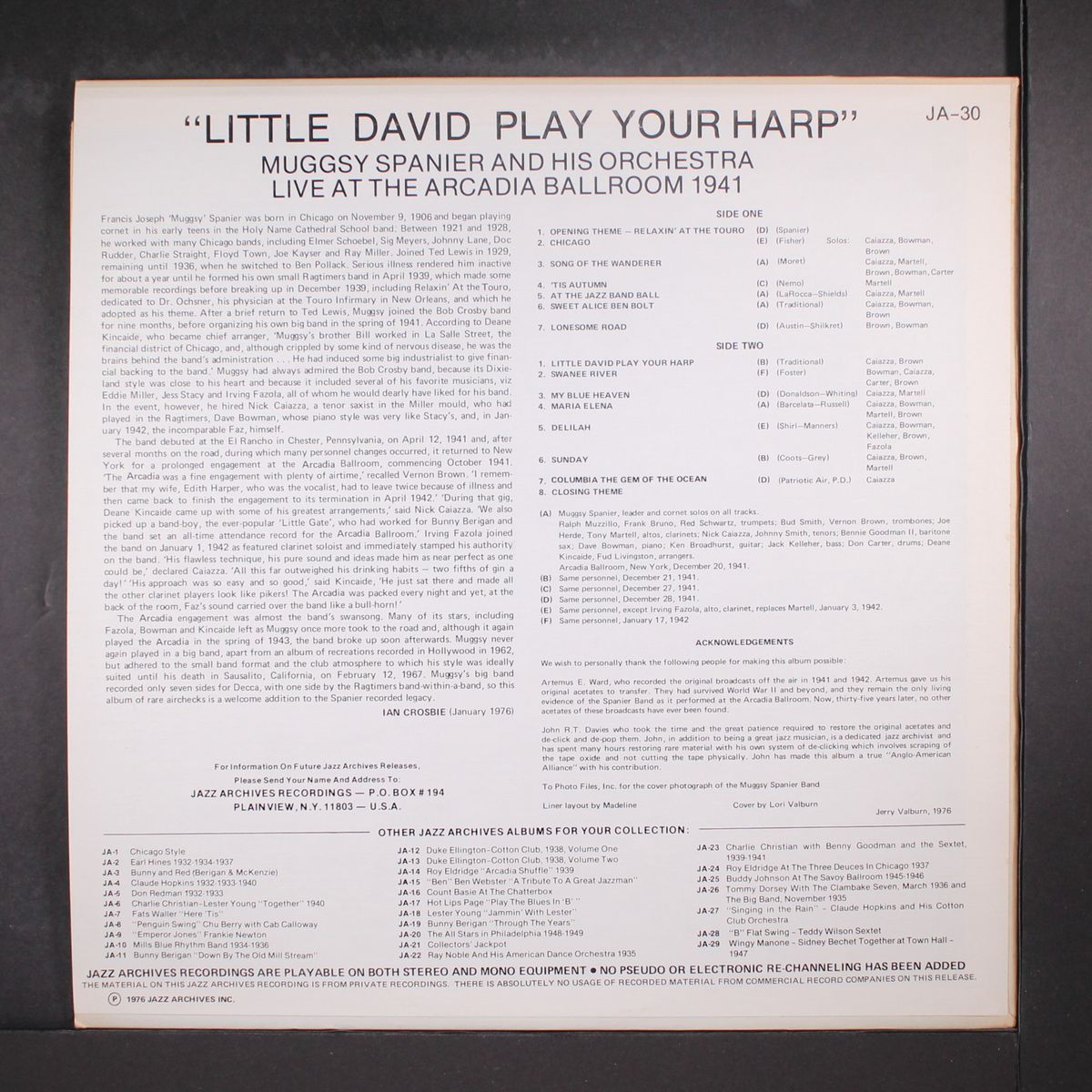 little david play your harp by MUGGSY SPANIER