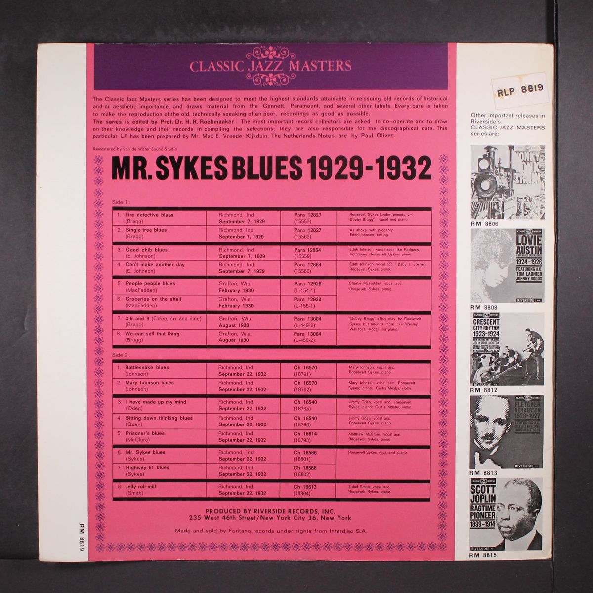mr. sykes blues 1929-1932 by ROOSEVELT SYKES