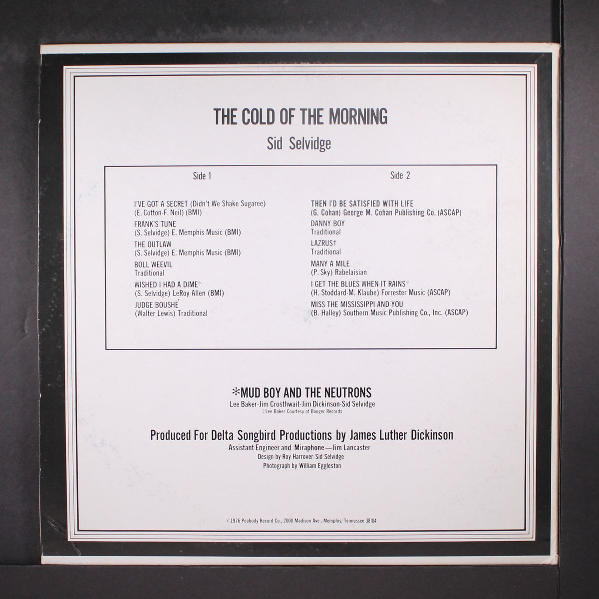 the cold of the morning by SID SELVIDGE