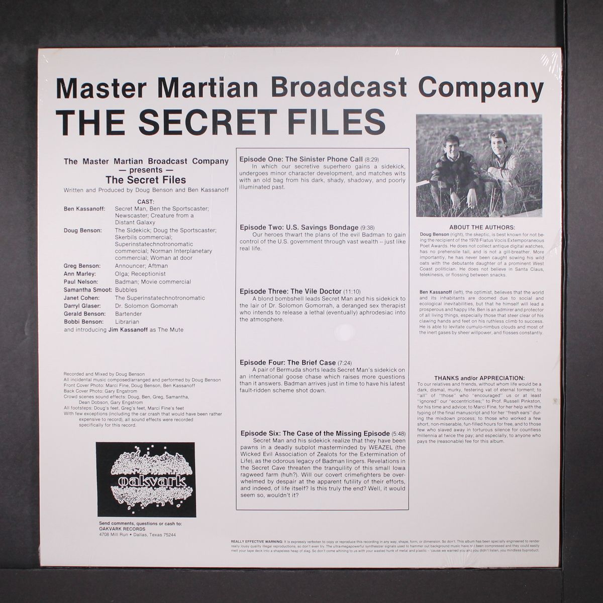 the secret files by MASTER MARTIAN BROADCAST COMPANY