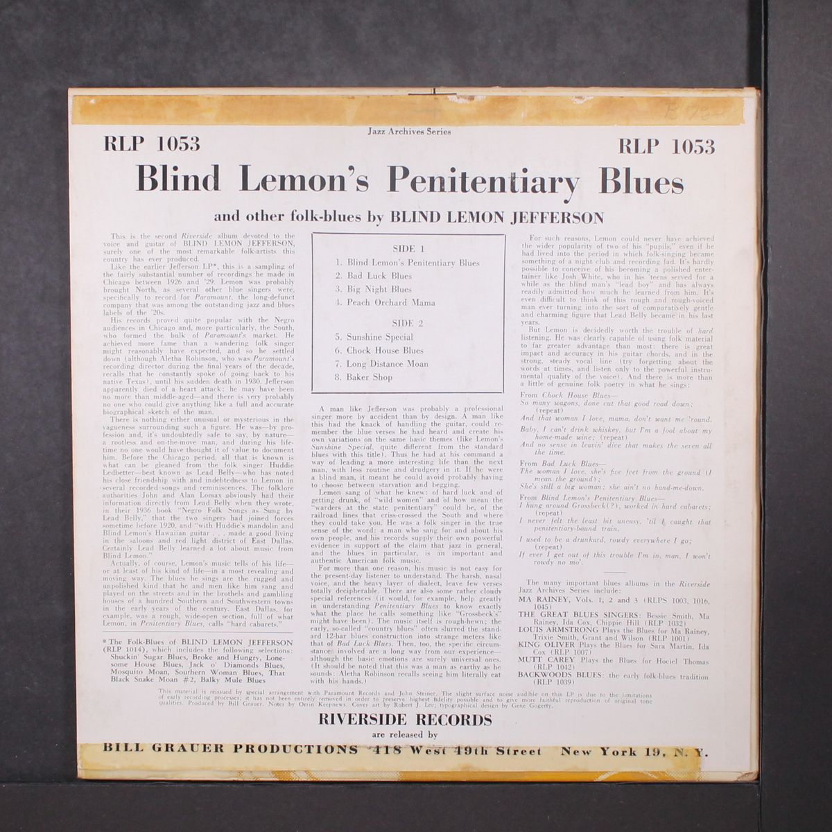 blind lemon's penitentiary blues by BLIND LEMON JEFFERSON