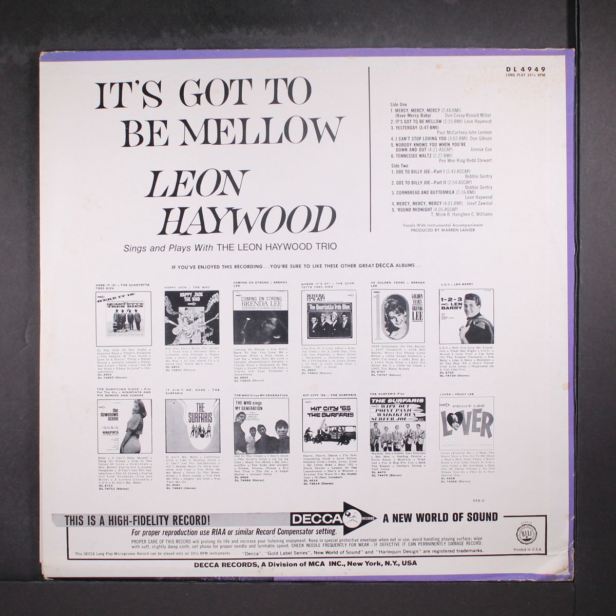 it's got to be mellow by LEON HAYWOOD