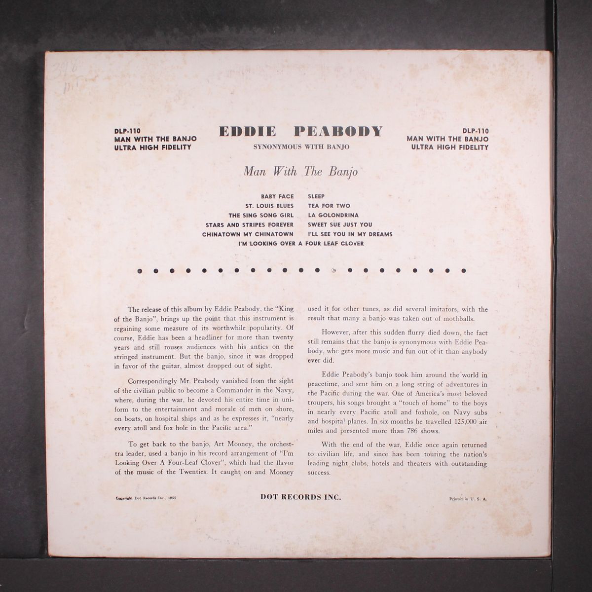 man with the banjo by EDDIE PEABODY