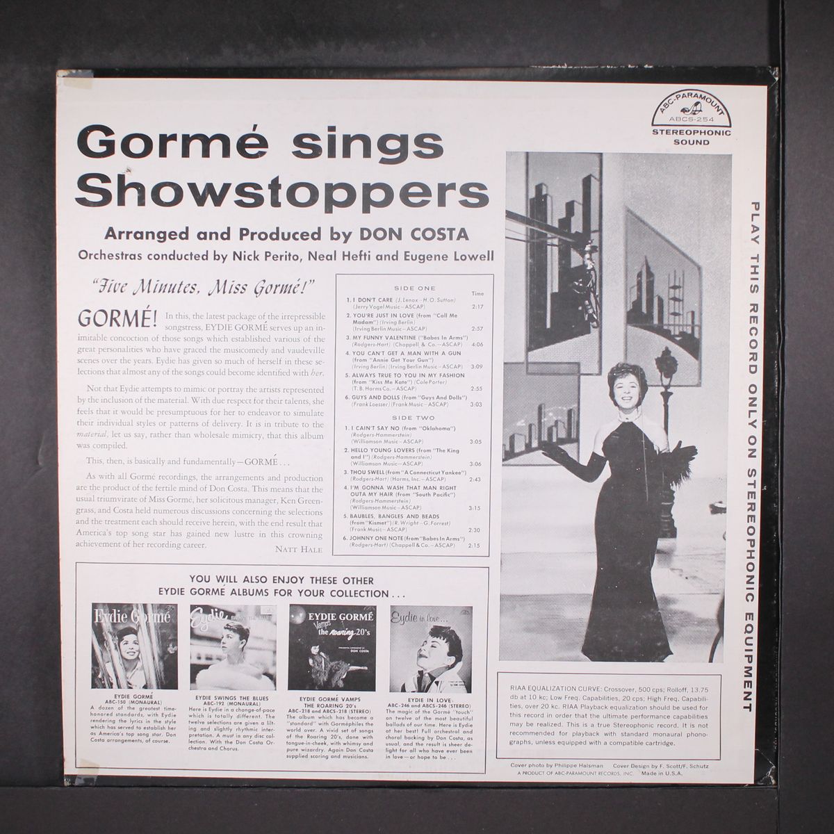gorme sings showstoppers by EYDIE GORME