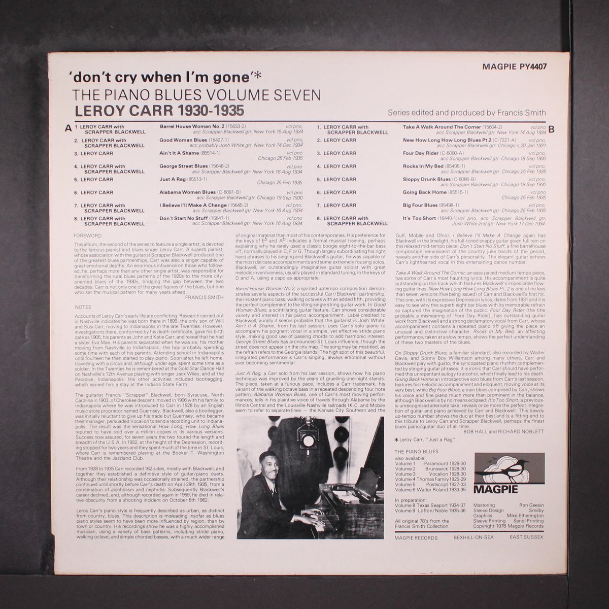 don't cry when i'm gone by LEROY CARR