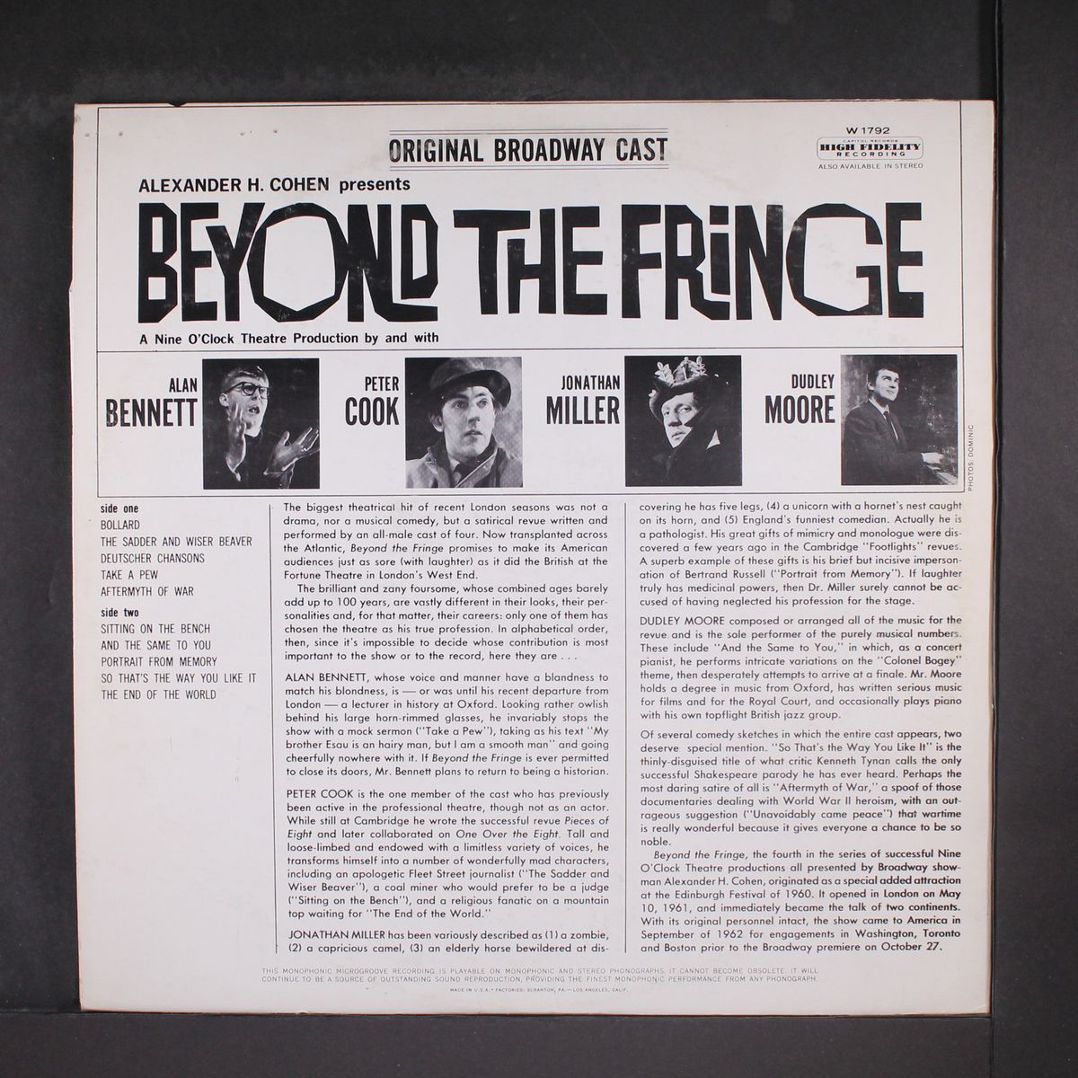 beyond the fringe by ORIGINAL CAST