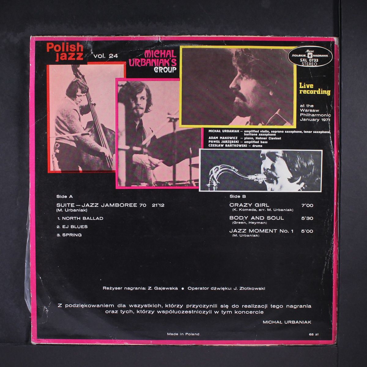 polish jazz vol. 24 by MICHAL URBANIAK'S GROUP