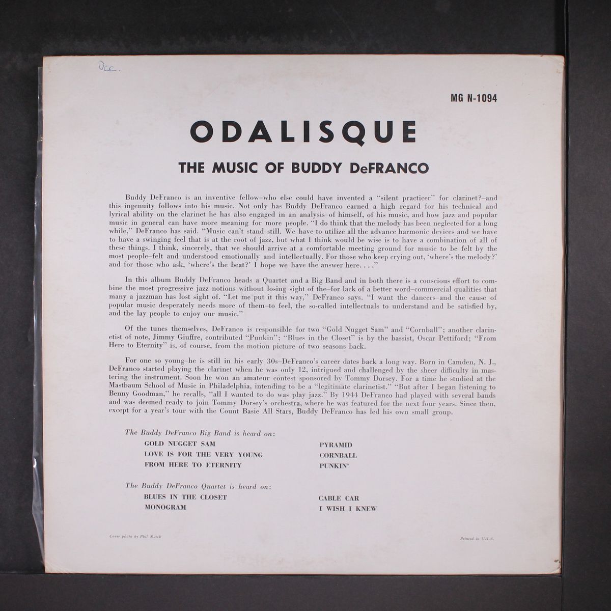 odalisque by BUDDY DE FRANCO