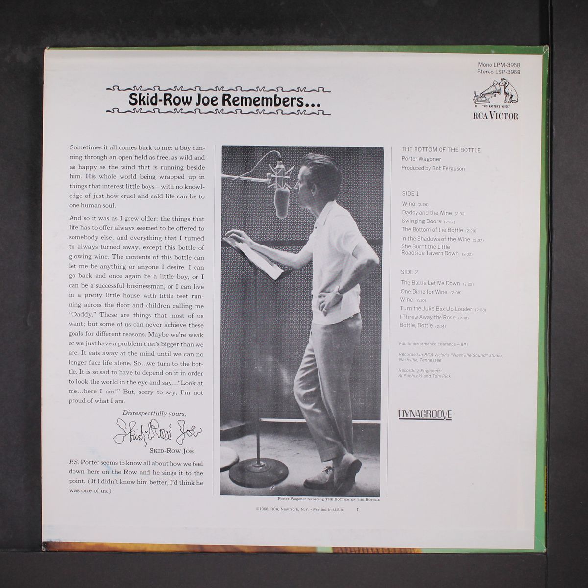 the bottom of the bottle by PORTER WAGONER