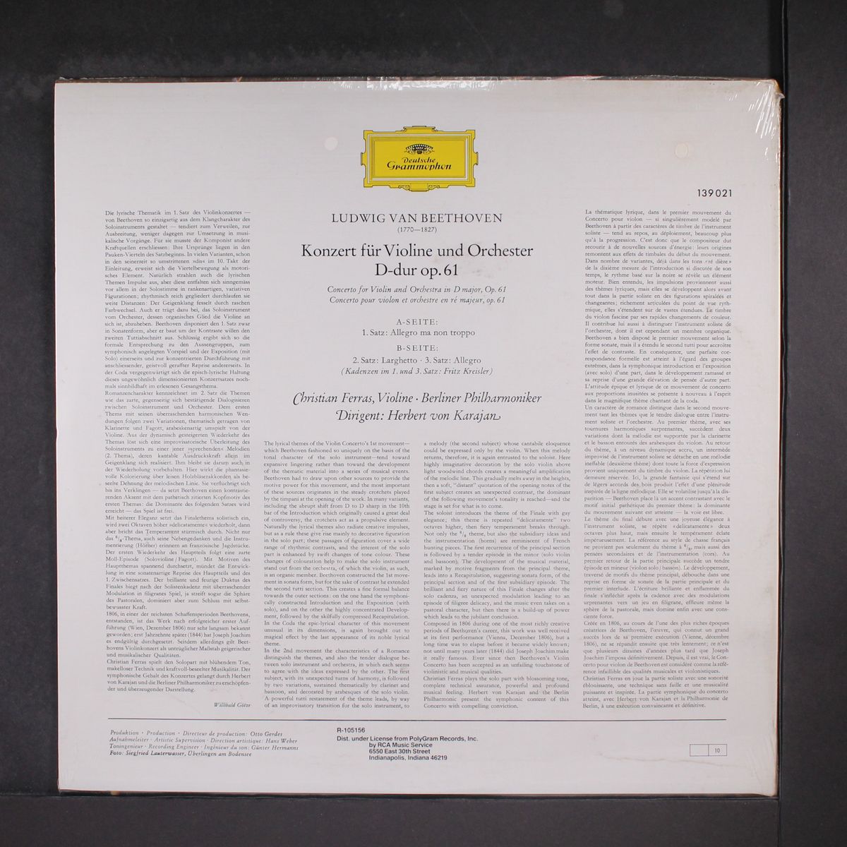 beethoven: violin concertos by CHRISTIAN FERRAS & HERBERT VON KARAJAN