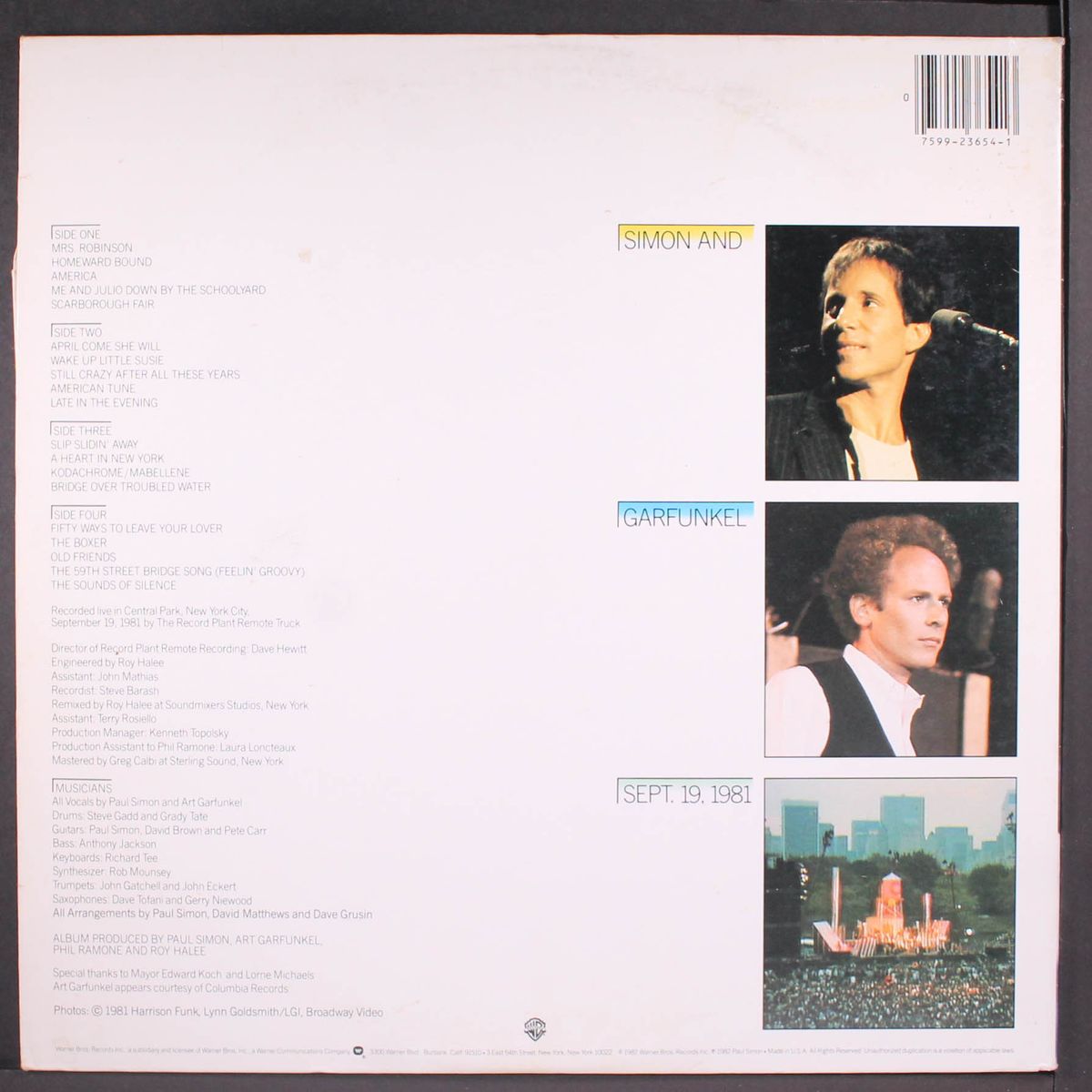 the concert in central park by SIMON & GARFUNKEL
