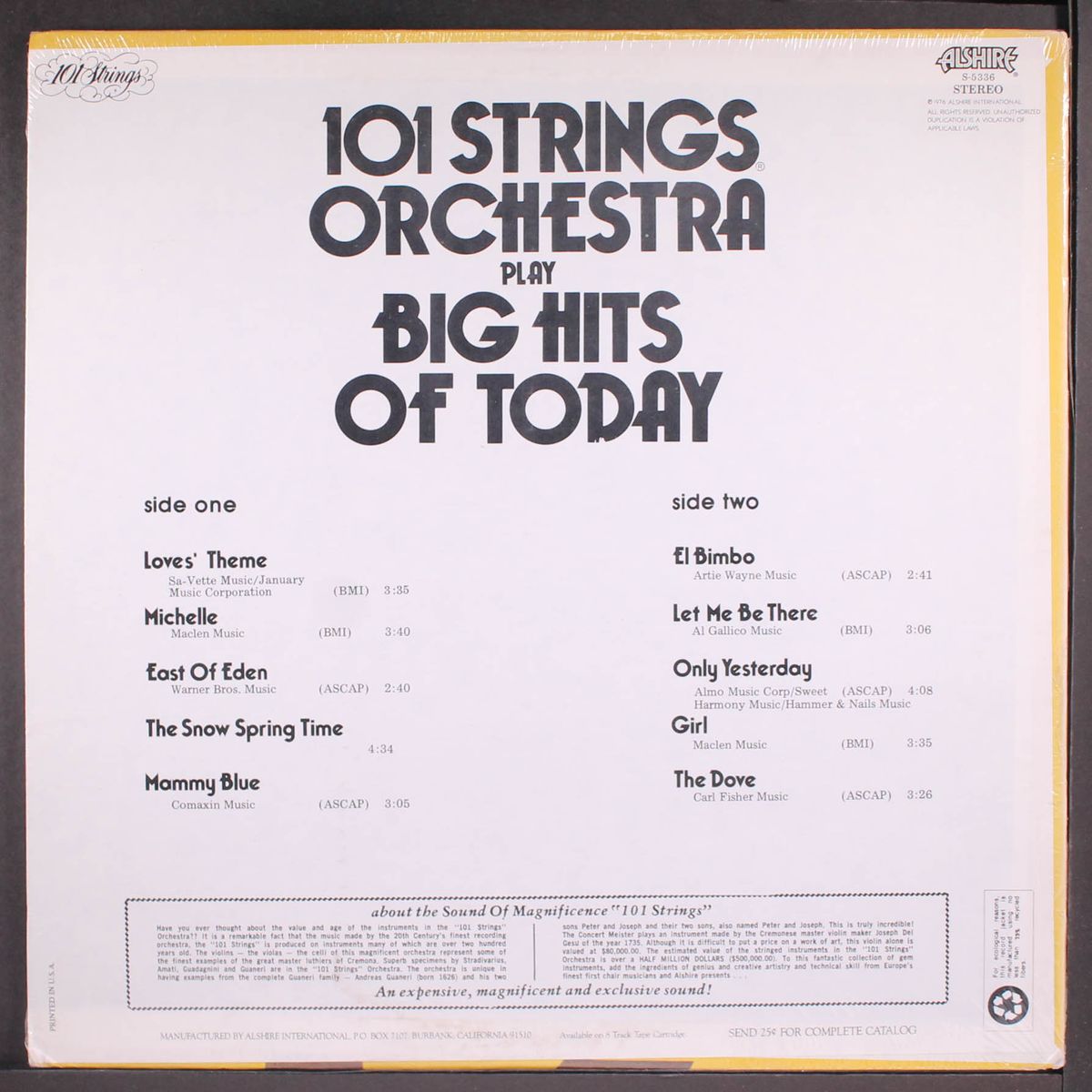 big hits of today by 101 STRINGS