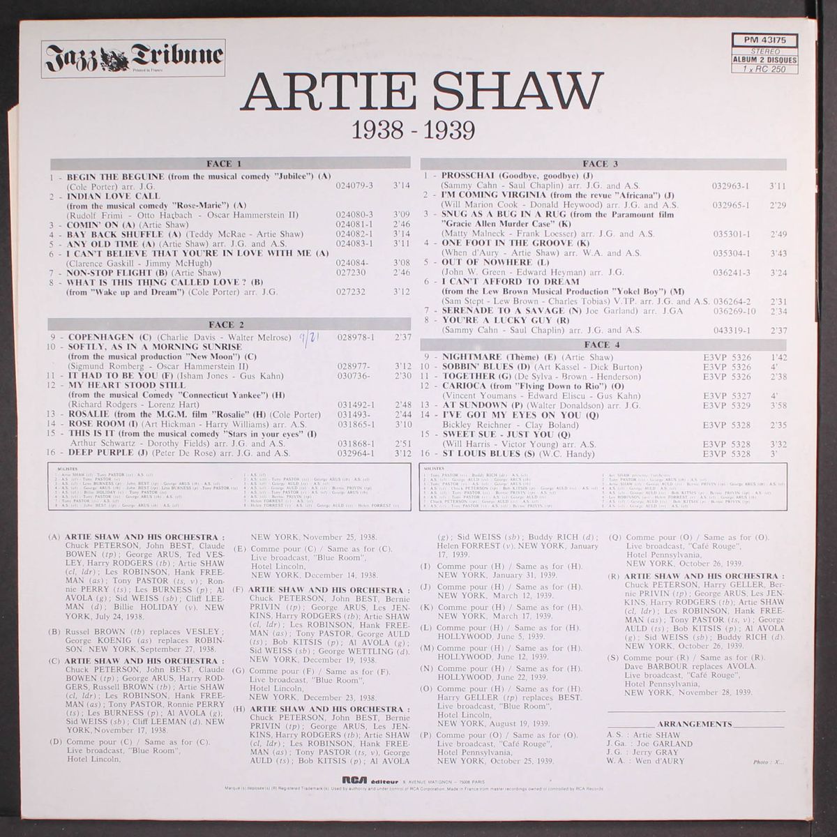 1938-1939 by ARTIE SHAW
