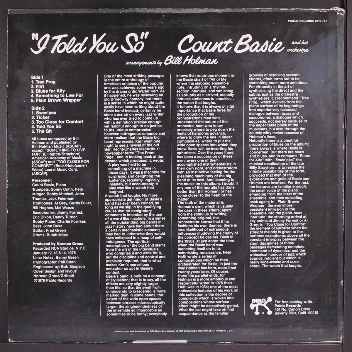 i told you so by COUNT BASIE