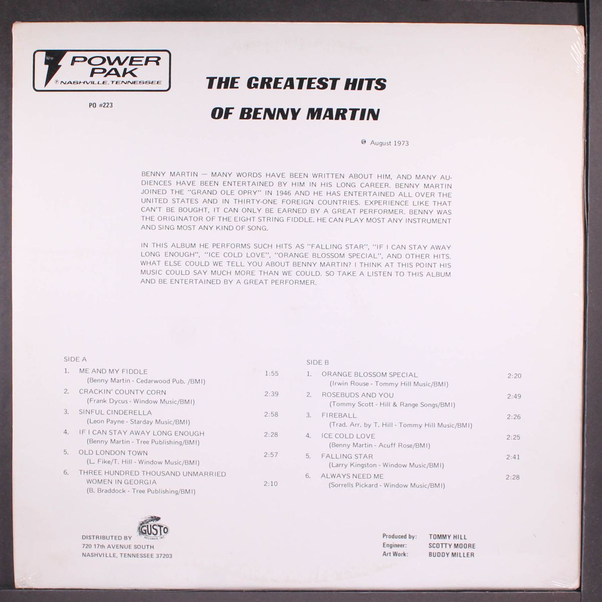 greatest hits of by BENNY MARTIN