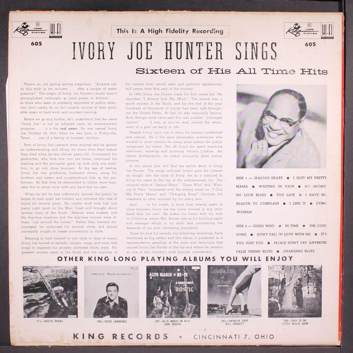 sings 16 of his greatest hits by IVORY JOE HUNTER
