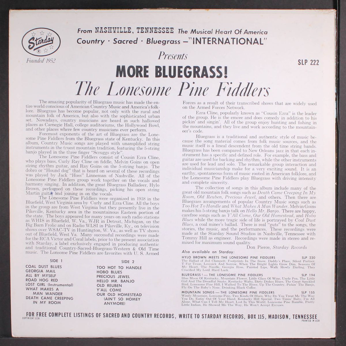 more bluegrass! by LONESOME PINE FIDDLERS