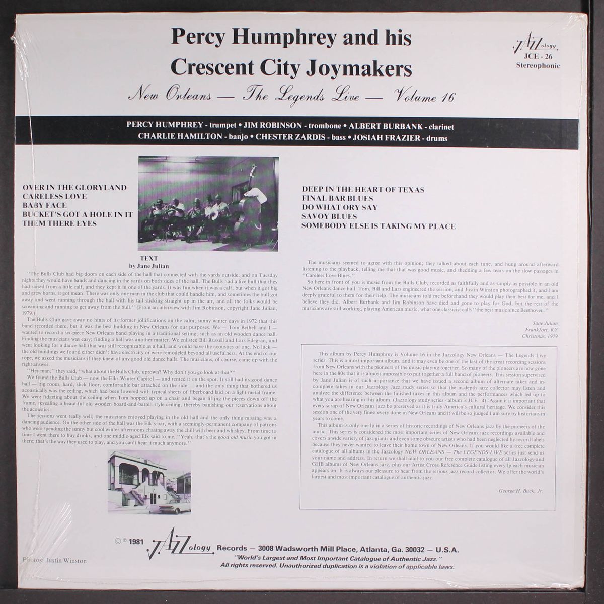 new orleans- the legends live, vol. 16 by PERCY HUMPHREY & HIS CRESCENT CITY JOYMAKERS