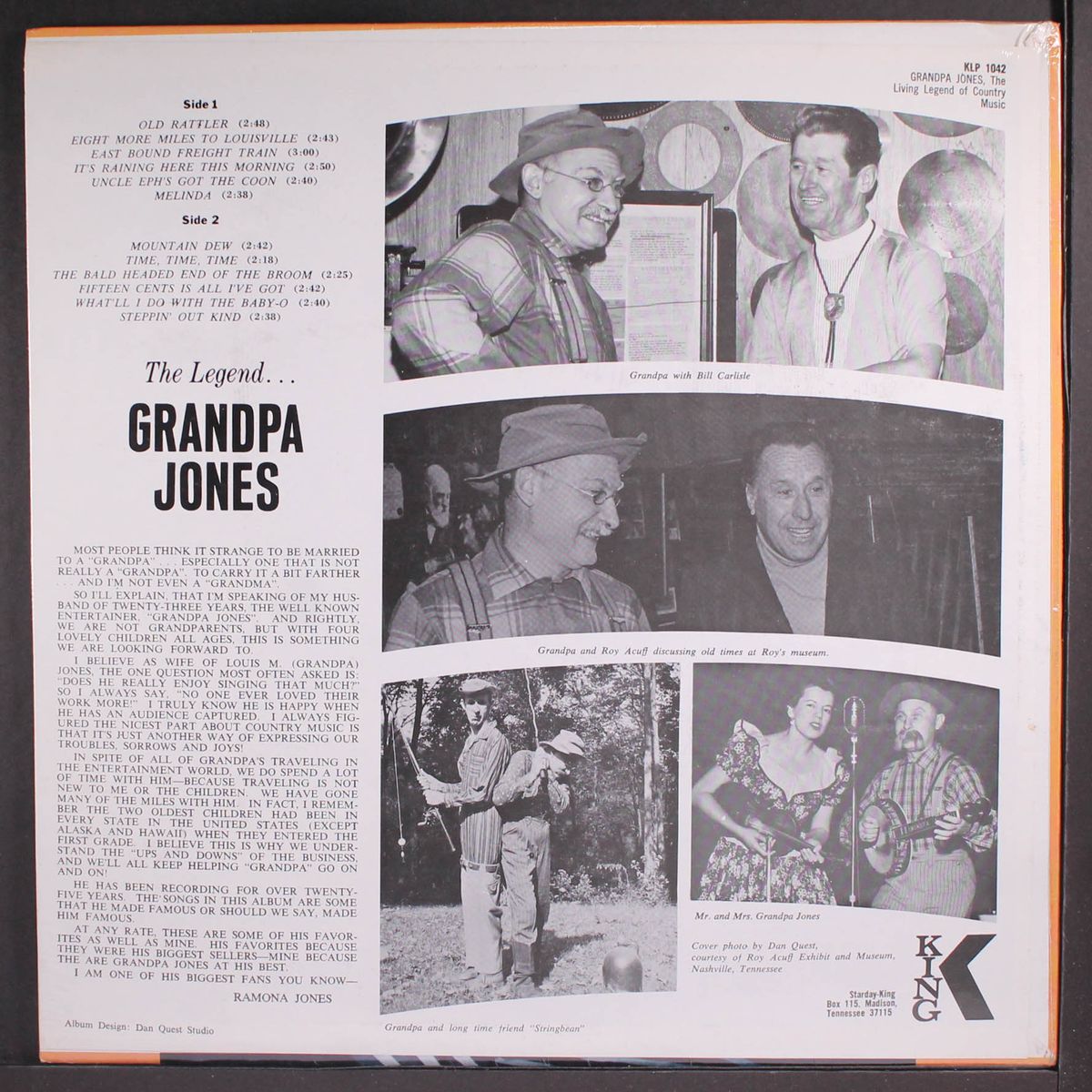 living legend of country music by GRANDPA JONES