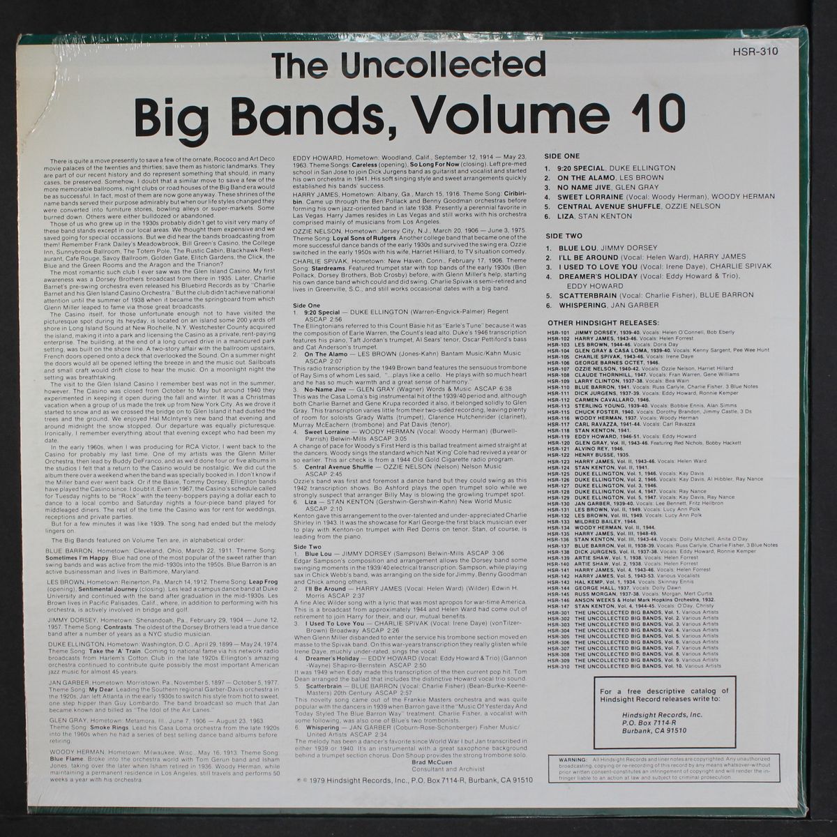 uncollected big bands vol 10 by VARIOUS