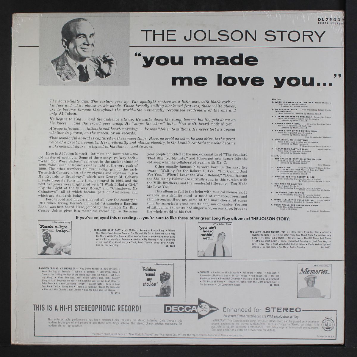 you made me love you by AL JOLSON