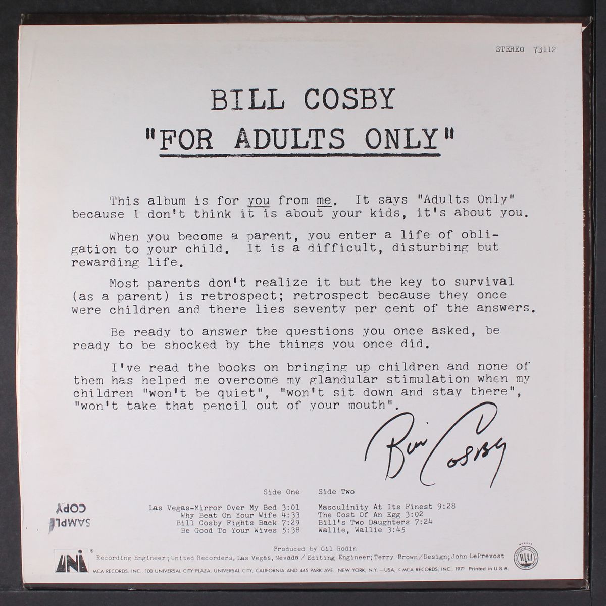 for adults only by BILL COSBY