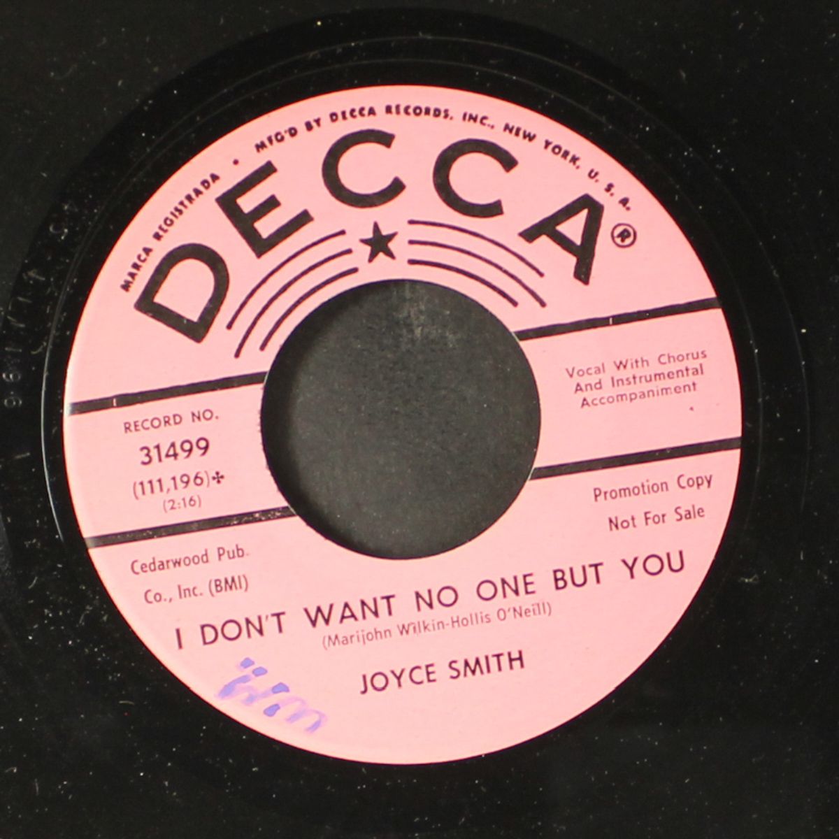 little world gone bad / i don't want no one by JOYCE SMITH