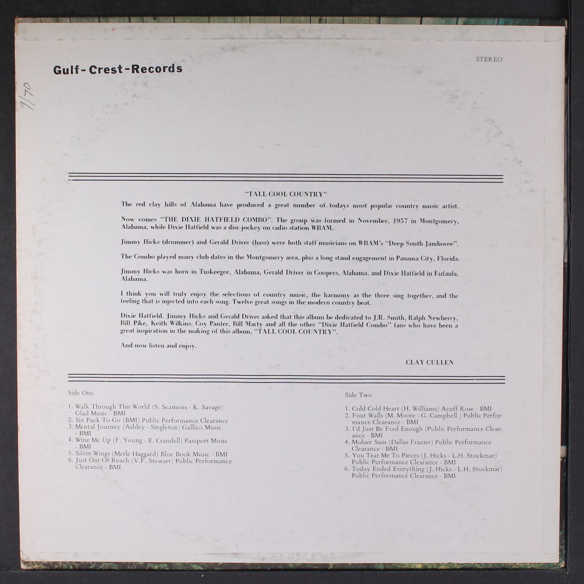 tall cool country by DIXIE HATFIELD COMBO