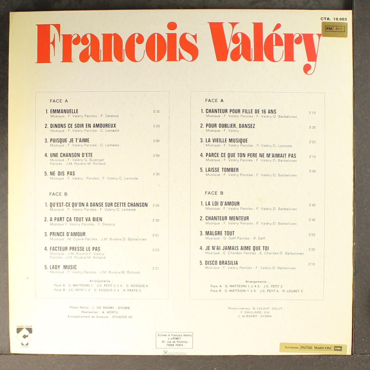 grands succes vol. 1 by FRANCOIS VALERY