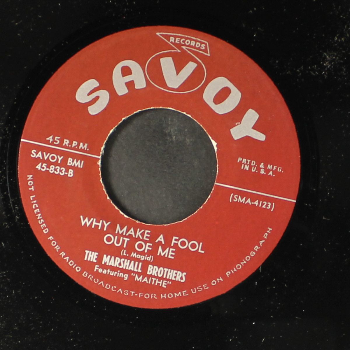 just a poor boy in love / why make a fool out of me by MARSHALL BROTHERS