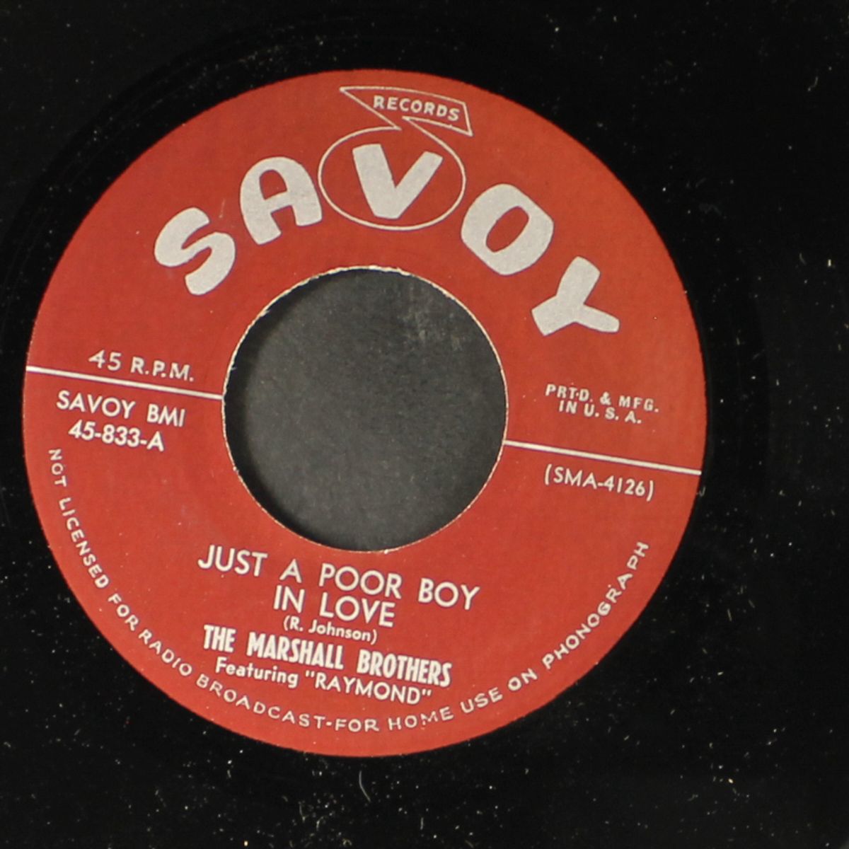 just a poor boy in love / why make a fool out of me by MARSHALL BROTHERS