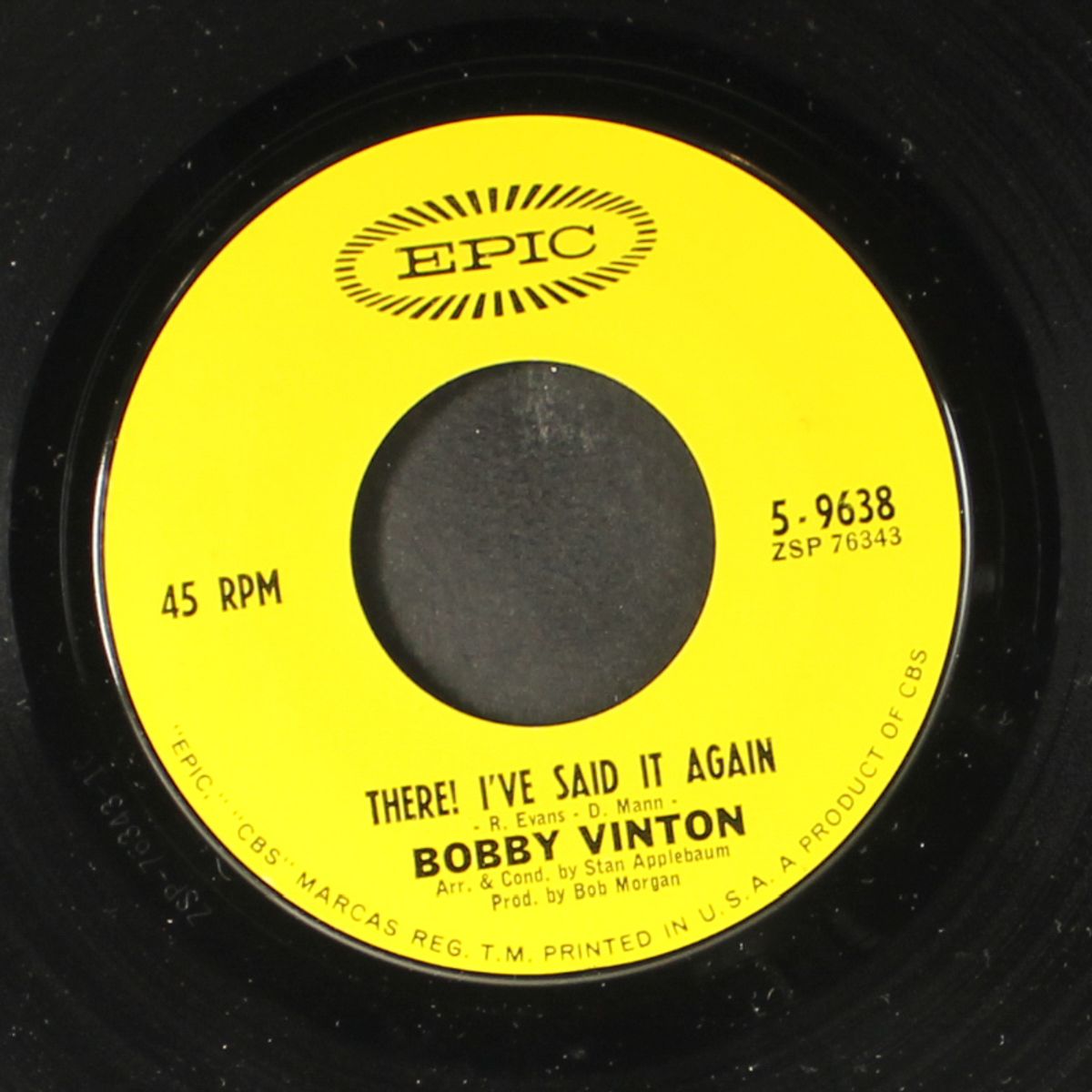 there! i've said it again / the girl with the bow in her hair by BOBBY VINTON