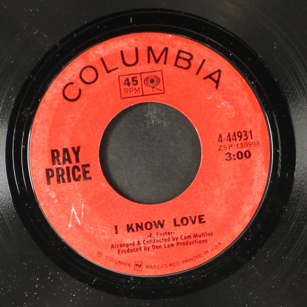 raining in my heart / i know love by RAY PRICE