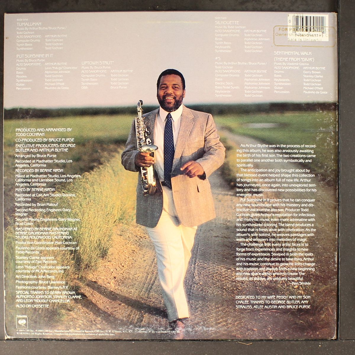 put sunshine in it by ARTHUR BLYTHE
