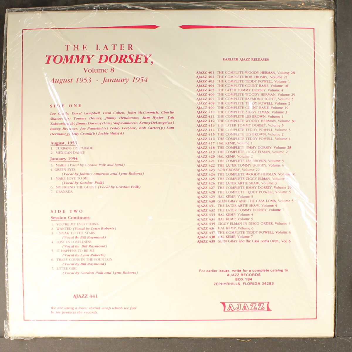 the later, vol. 8 - 1953-1954 by TOMMY DORSEY
