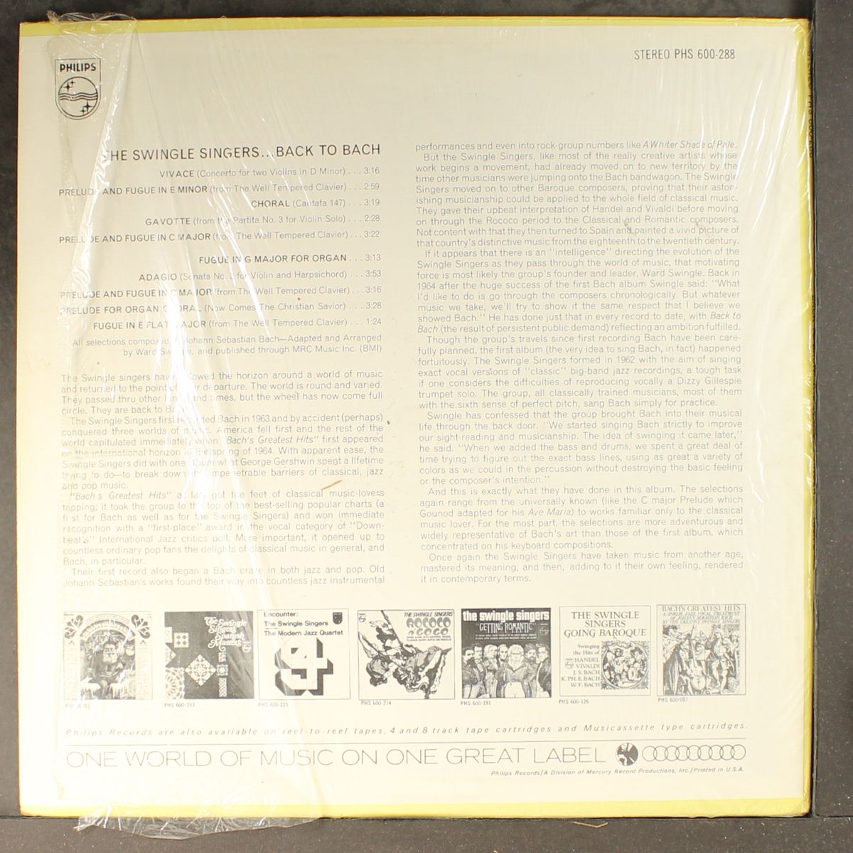 back to bach by SWINGLE SINGERS
