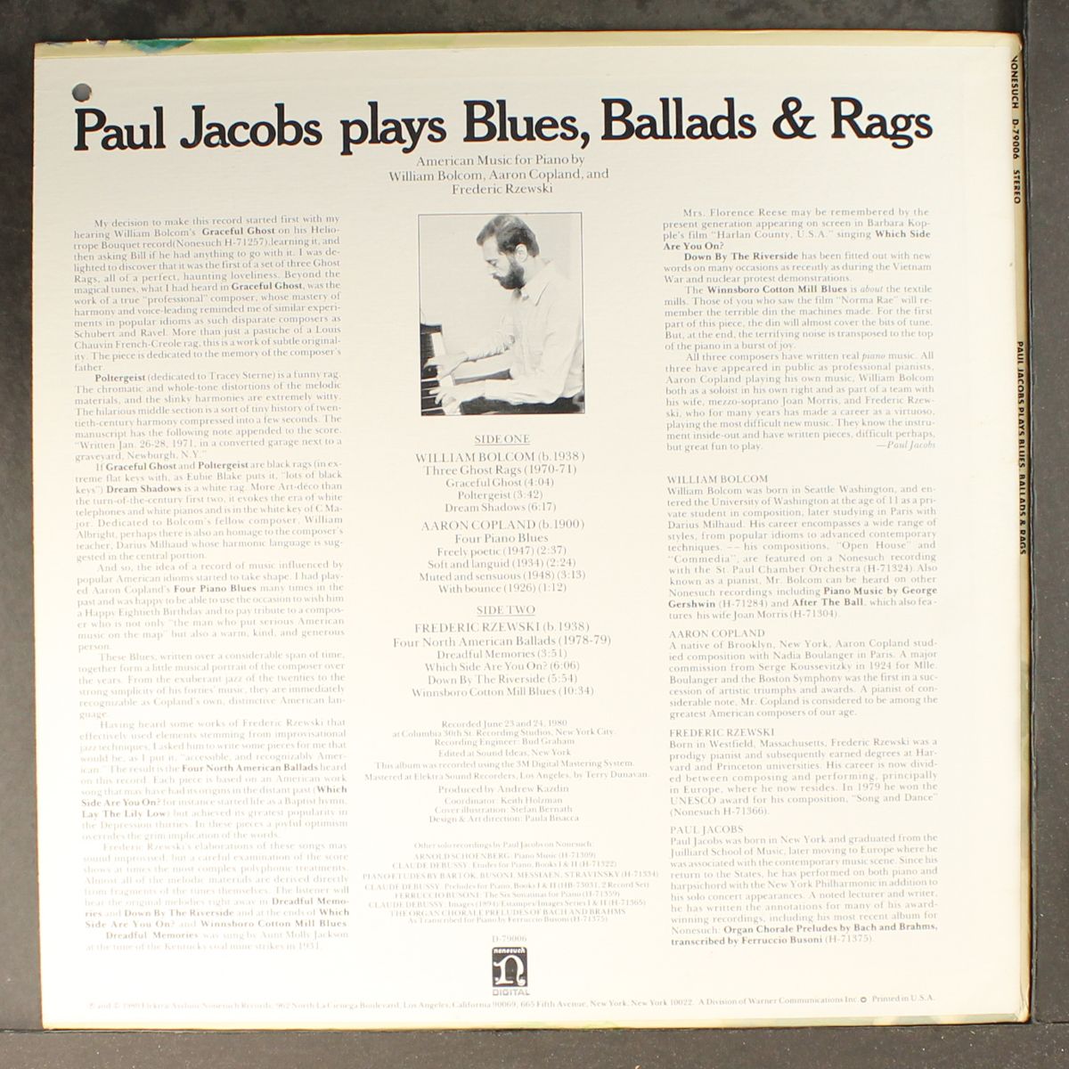 plays blues, ballads, & rags by PAUL JACOBS
