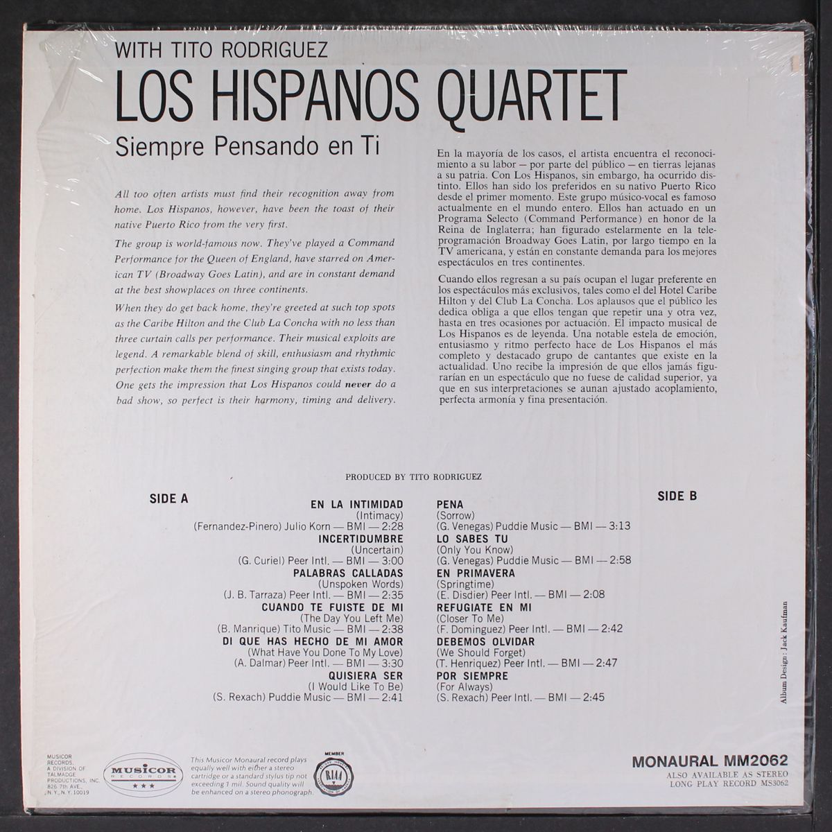 siempre pensando en ti by LOS HISPANOS QUARTET