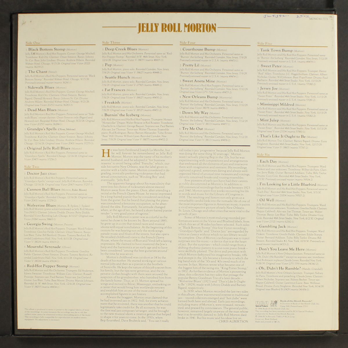 jelly roll morton by JELLY ROLL MORTON