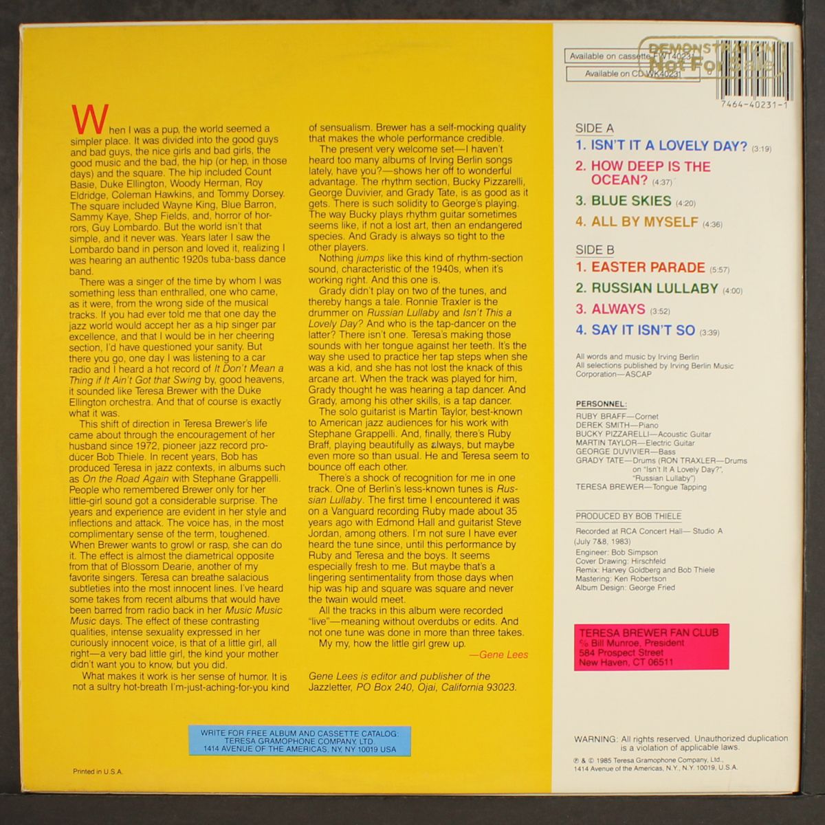 american music box vol. 1 by TERESA BREWER