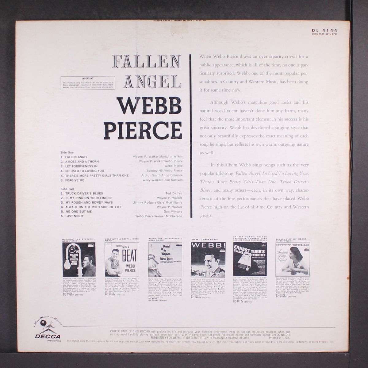 fallen angel by WEBB PIERCE