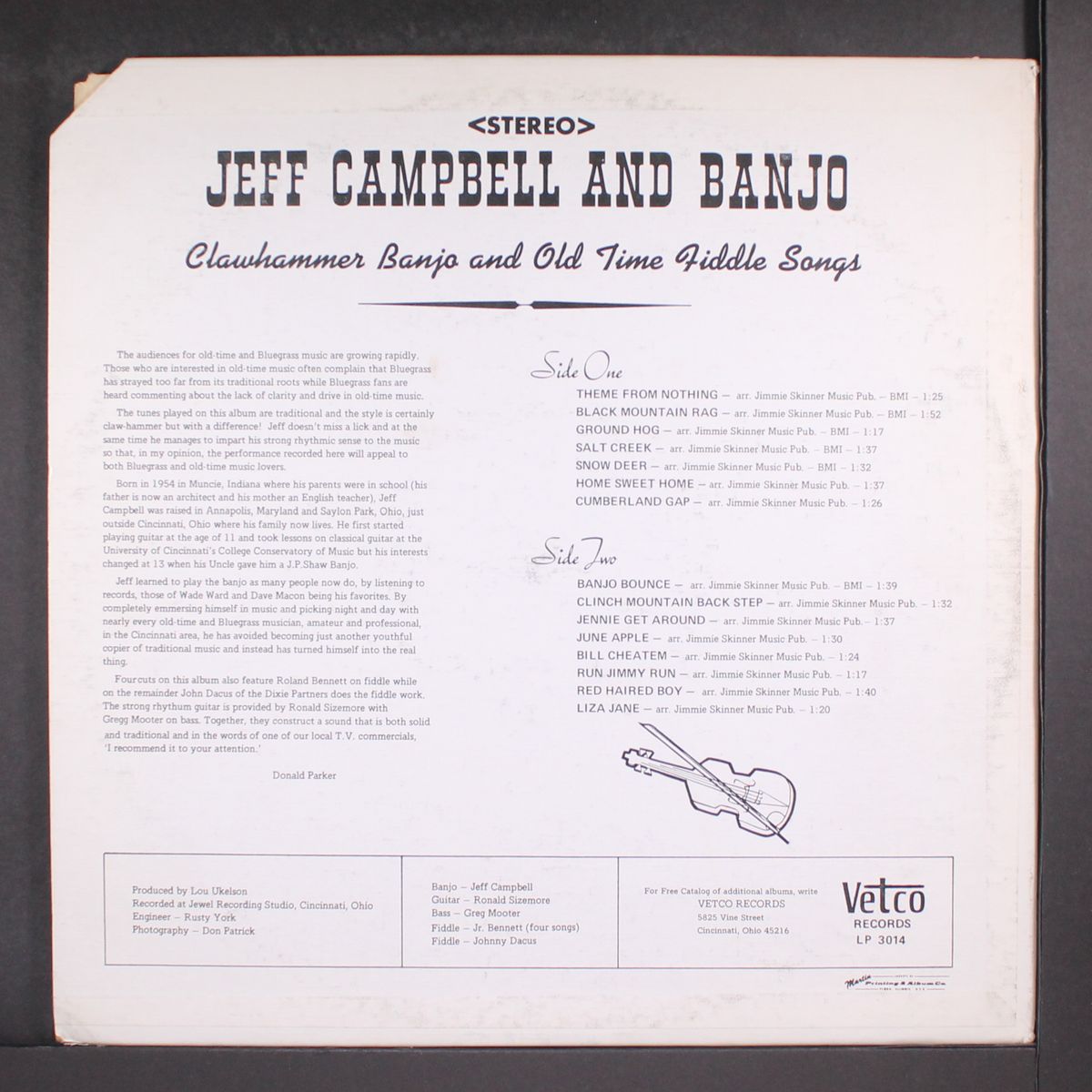 clawhammer banjo and old time fiddle tunes by JEFF CAMPBELL