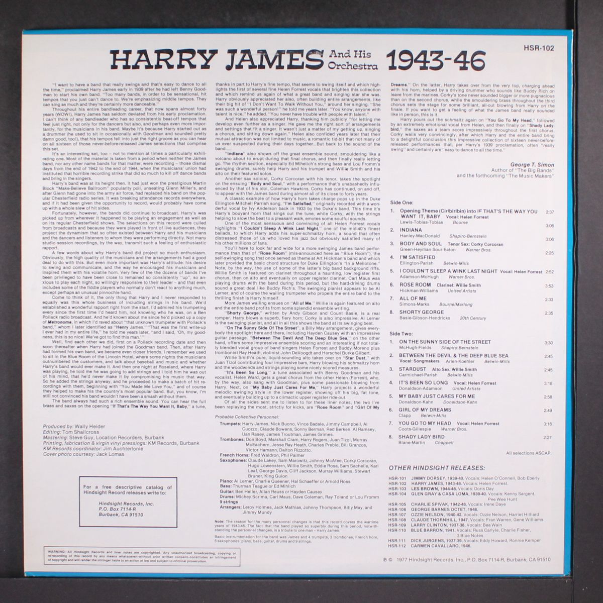 uncollected (1943-1946) by HARRY JAMES