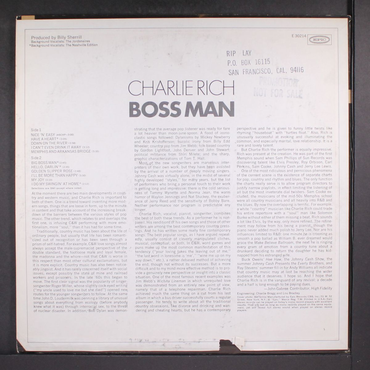boss man by CHARLIE RICH