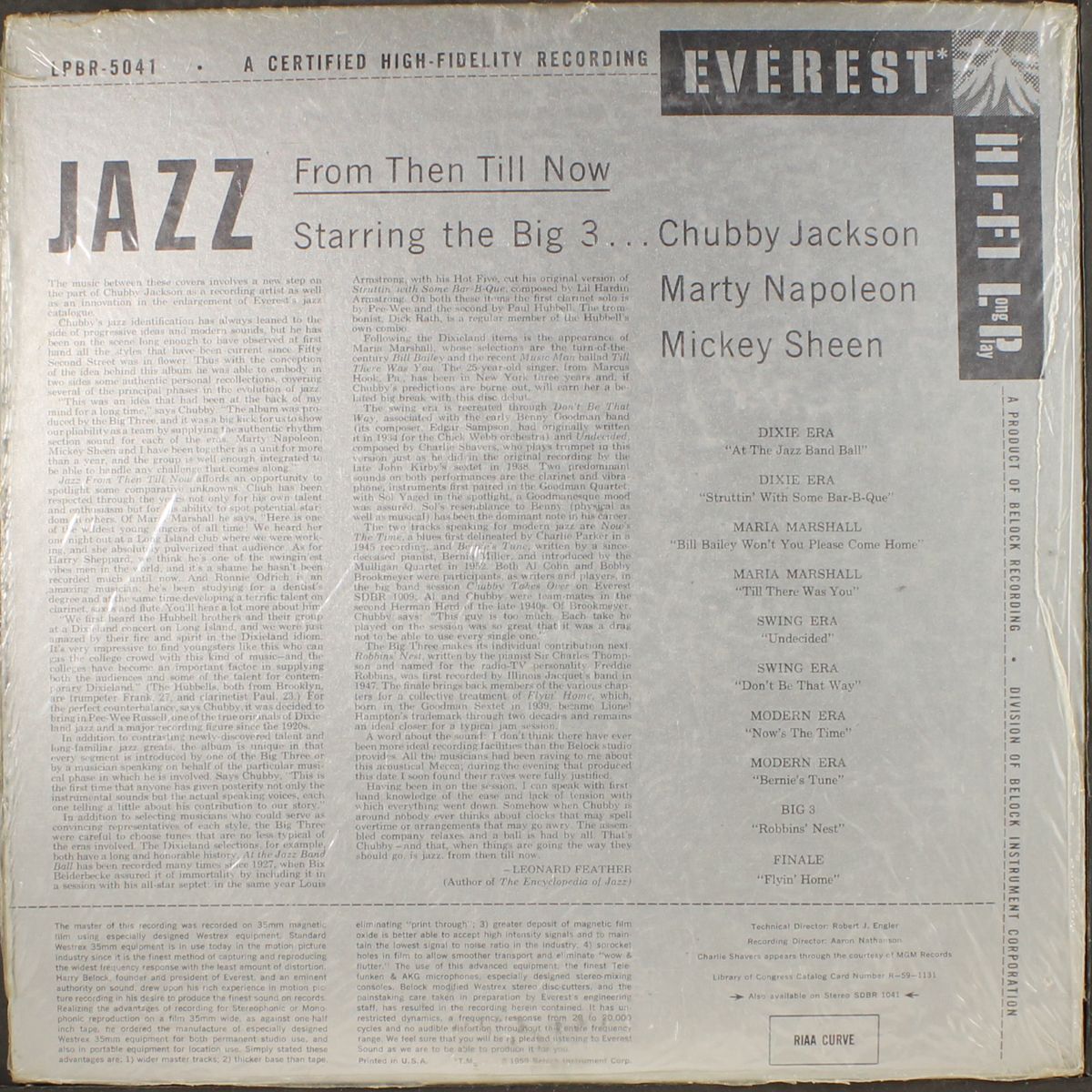 jazz from then till now by CHUBBY JACKSON